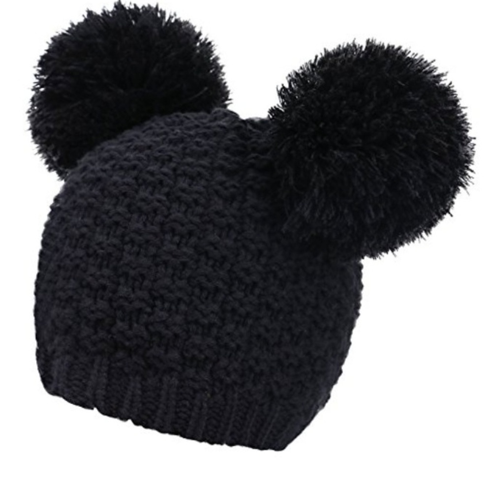 Jennifer and Company Double Pom Pom Cat Ears Beani